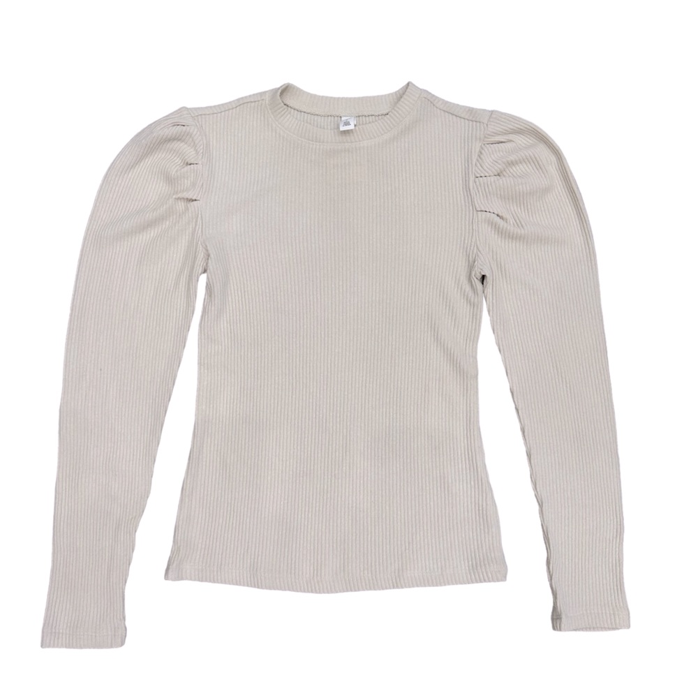 BP Puff Long Sleeve Ribbed Top